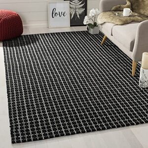 safavieh south hampton collection 4′ x 6′ black sha241b handmade flatweave grid area rug