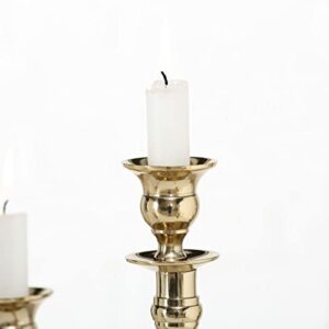 Romantic Hamptons Tall Five Candle Gold Candelabra, Fits Taper Candles, Hand Crafted of Aluminum, 14.5 D x 24.75 H Inches