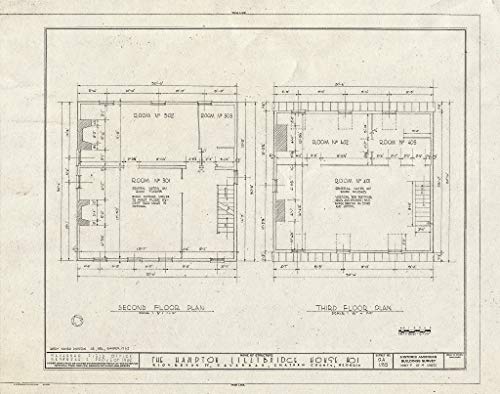 Structural Drawing HABS GA,26-SAV,72- (Sheet 3 of 4) - Hampton Lillibridge House, No. 1, 507 East Julian Street (Moved from 310 East Bryan Street), Savannah, Chatham County, GA 30in x 24in