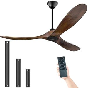 ceiling fan no lights 70″ large ceiling fan, outdoor ceiling fan for patio, wooden ceiling fan damp rated 3 blade large airflow indoor outdoor farmhouse ceiling fan for exterior house porch gazebo