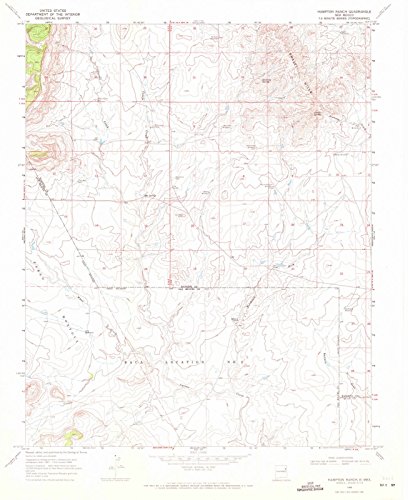 1968 Hampton Ranch, NM - New Mexico - USGS Historical Topographic Map : 44in x 55in