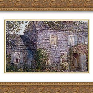 Hassam, Childe 38x28 Gold Ornate Frame and Double Matted Museum Art Print Titled Hutchison House, East Hampton, Long Island