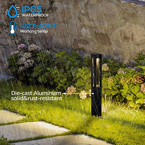 LEONLITE 10-Pack LED Low Voltage Landscape Lights, 3W 12V Pathway Lights Low Voltage, IP65 Waterproof, Landscape Path Lighting with Aluminum Housing, 50,000 Hours, 3000K Warm White, 172lm, Black