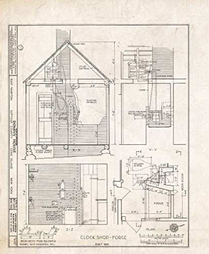 Historic Pictoric : Blueprint HABS NY,52-HAMTE,8- (Sheet 13 of 14) - Dominy House, North Main Street, East Hampton, Suffolk County, NY 24in x 30in