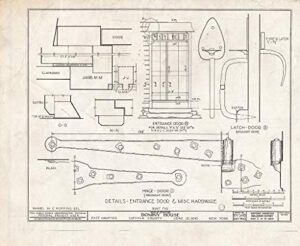 historic pictoric : blueprint habs ny,52-hamte,8- (sheet 5 of 14) – dominy house, north main street, east hampton, suffolk county, ny 30in x 24in