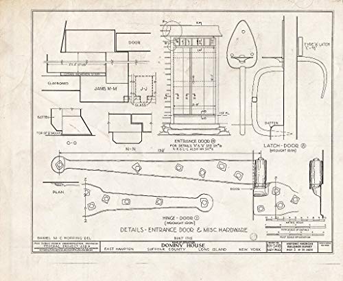 Historic Pictoric : Blueprint HABS NY,52-HAMTE,8- (Sheet 5 of 14) - Dominy House, North Main Street, East Hampton, Suffolk County, NY 30in x 24in