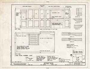 historic pictoric : blueprint habs ny,52-hamte,7- (sheet 19 of 28) – mulford house, james lane, east hampton, suffolk county, ny 30in x 24in
