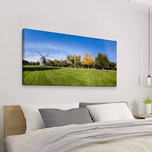 Canvas Wall Art Decor Classical vintage House East Hampton old hook mill Print Pictures Poster Artwork Framed Paintings for Living Room Large Size Bathroom Bedroom Decorations