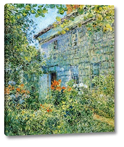 Old House and Garden, East Hampton by Frederick Childe Hassam - 20" x 24" Gallery Wrap Canvas Art Print - Ready to Hang