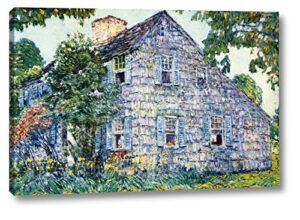 old house, east hampton by frederick childe hassam – 16″ x 24″ gallery wrap canvas art print – ready to hang