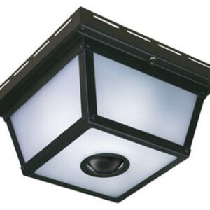 Heathco SL-4305-BK-C Ceiling Light, Motion-Activated, Black, Square, 100-Watt - Quantity 1