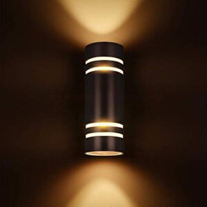 rosykite Outdoor Wall Lights Exterior, Modern Outside Sconce Wall Lighting, Exterior Light Fixture Wall Mount Oil Bronze Cylinder, Up Down Outdoor Lights for Garage, House, Porch