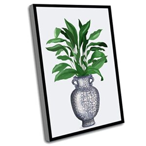 farmhouse style decor,southern style art chinoiserie vase with plant chinese wall art tropical room decor hamptons style house plant print cafe wall artwork,16×24 inch framed wall art