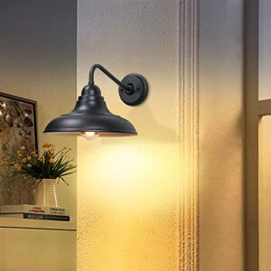 FLQMYQ Outdoor Wall Lights Wall Mount for House Farmhouse Outdoor Wall Sconce Black Outside Wall Lantern Classic Barn Lights Outdoor & Indoor, 12"，2 Pack