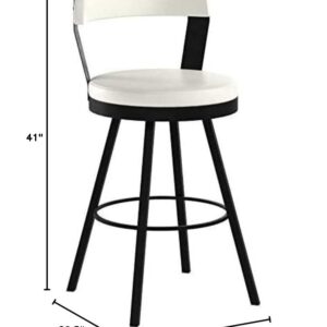 Homelegance Appert Swivel Pub Height Chair (Set of 2), 30 in SH, White