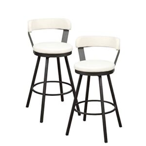 homelegance appert swivel pub height chair (set of 2), 30 in sh, white