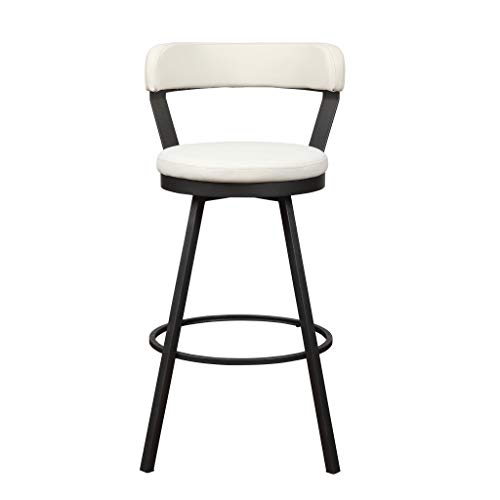 Homelegance Appert Swivel Pub Height Chair (Set of 2), 30 in SH, White