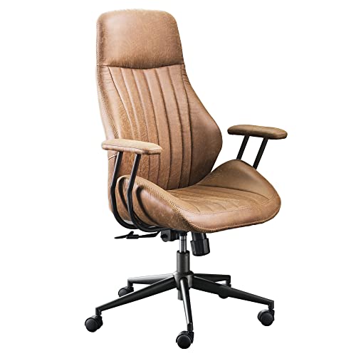 ovios Ergonomic Office Chair Home Office Desk Chair Modern Computer Chair High Back Lumbar Support Executive Height Adjustable Rolling Swivel Task Chair, Suede Fabric (Brown)