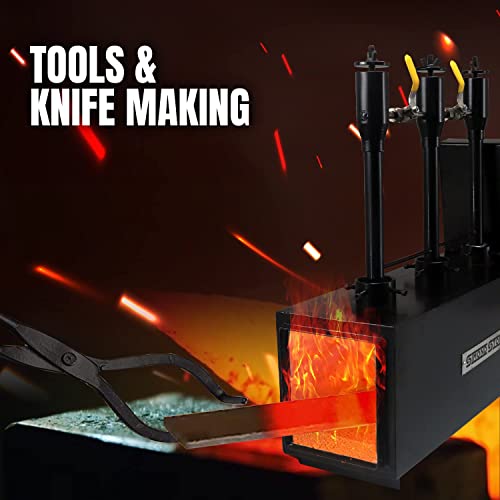 Triple Burner Gas Propane Forge Furnace Blacksmith Knife making w/ 1 Door