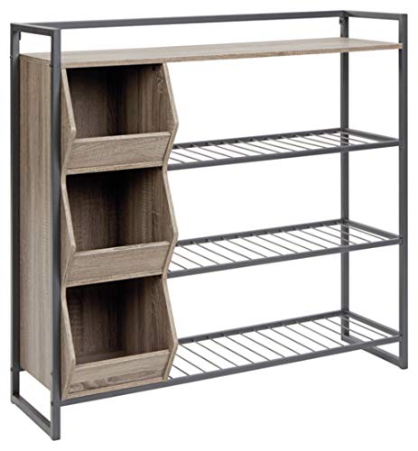 Signature Design by Ashley Maccanet Shoe Rack with Storage Cubbies, Brown