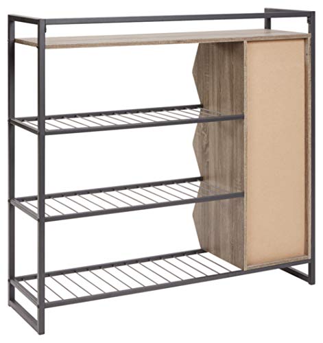 Signature Design by Ashley Maccanet Shoe Rack with Storage Cubbies, Brown