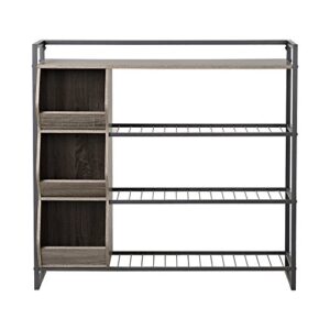 Signature Design by Ashley Maccanet Shoe Rack with Storage Cubbies, Brown