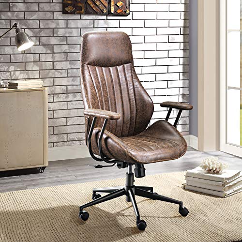 XIZZI Ergonomic Chair, Modern Computer Desk Chair,High Back Suede Leather Office Chair with Lumbar Support for Executive or Home Office (Brownness)