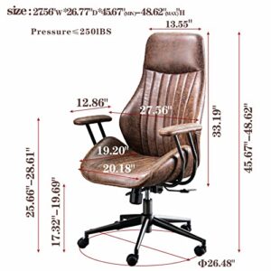 XIZZI Ergonomic Chair, Modern Computer Desk Chair,High Back Suede Leather Office Chair with Lumbar Support for Executive or Home Office (Brownness)