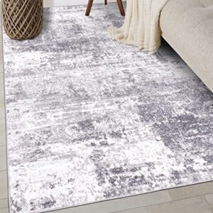 rugshop distressed abstract area rug 5′ x 7′ gray