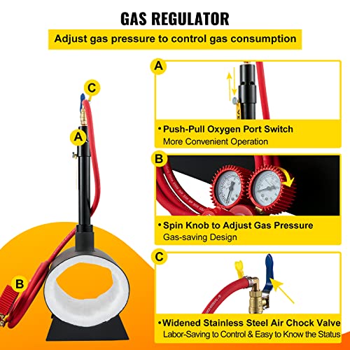 VEVOR Propane Knife Forge, Farrier Furnace with Single Burner, Portable Oval Metal Forge with an Open Structure, Large Capacity, for Blacksmithing, Knife Making, Forging Tools and Equipment