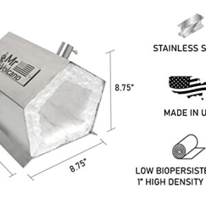 Mr Volcano Hero - Portable Propane Forge (Complete Kit - Now with Superwool XTRA) MADE IN USA (Stainless Steel) Single Burner Professional Artists Hobby Knife Making Tool Making Farrier Blacksmith