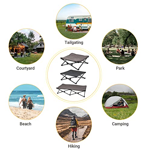 KingCamp Elevated Dog Bed Portable Raised Dog Beds Stable Folding Dog Cot Dog Camping Bed for Outdoor Travel with Washable Mesh for Small, Medium, Large Pet Weight Up to 110lbs with Carry Bag