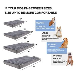 GOHOO PET Orthopedic Memory Foam Dog Bed, Cooling Dog Beds for Extra Large Dogs -Waterproof Pet Bed for Crate with Removable Washable Cover, XL(41inch,90Lbs)