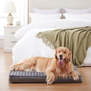 GOHOO PET Orthopedic Memory Foam Dog Bed, Cooling Dog Beds for Extra Large Dogs -Waterproof Pet Bed for Crate with Removable Washable Cover, XL(41inch,90Lbs)