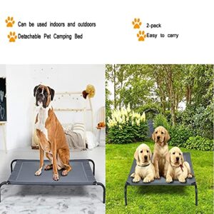 JXCAA Raised Dog Bed Pet Cot,Elevated Dog Bed, No-Slip Feet, Outdoor Raised Dog Cot Bed, 2-Pack with Chew Proof & Breathable & Washable Mesh (Color : XL: 109X72X20CM)