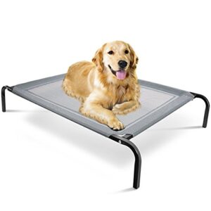 paws & pals “travel gear approved” steel-framed portable elevated pet bed cat/dog, 43.5″ by 29.5″, black