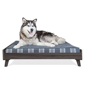furhaven xl mid-century modern style elevated dog bed frame – gray wash, jumbo (x-large)