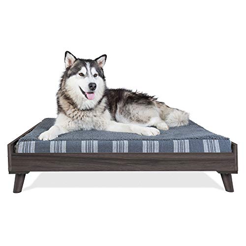 Furhaven XL Mid-Century Modern Style Elevated Dog Bed Frame - Gray Wash, Jumbo (X-Large)