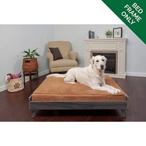 Furhaven XL Mid-Century Modern Style Elevated Dog Bed Frame - Gray Wash, Jumbo (X-Large)