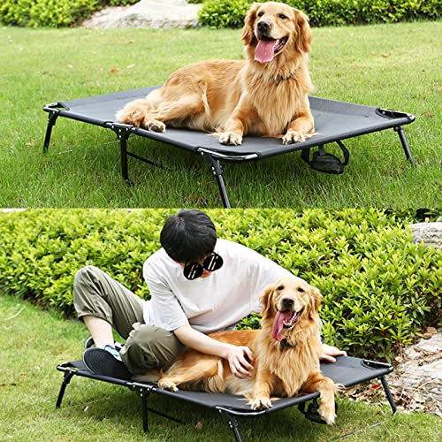 M JJYPET Elevated Cooling Dog Cot Pet Bed with Breathable Mesh,Folding Dog Bed No Assembly, Indoor/Outdoor, Pet Hammock Bed,Raised Dog Cots Beds Multiple Sizes for Small Meduim Large Dogs