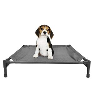 nbvaigj elevated dog bed for medium – portable raised dog bed outdoor & indoor 32x25x8in for camping or beach washable dog bed,durable chew proof dog hammock bed with breathable mesh,black