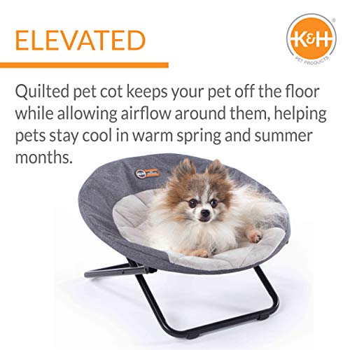 K&H PET PRODUCTS Elevated Cozy Cot Classy Gray Small 19 Inches