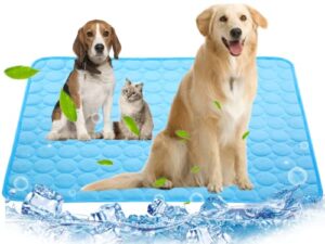 dog self cooling mat pet,breathable summer cooling pads,washableice silk sleep mat,pet cooling blanket sleeping kennel mat pad non-toxic sleep bed mat for large dogs cats animal chilly pad