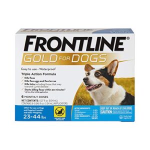 frontline® gold for dogs flea & tick treatment, 23 – 44 lbs, 6ct