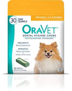 merial oravet dental hygiene chew for x-small dogs (3.5-9lbs lbs), dental treats for dogs, 30 count