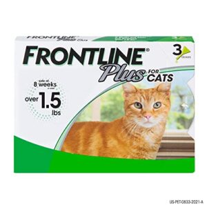 frontline plus for cats and kittens flea and tick treatment, 3 doses