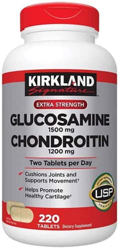 ADEMA Kirkland-Signature Extra Strength Glucosamine 1500 Mg,Chondroitin sulfate 1200 Mg,220 Tablets,Helps Lubricate and Cushion Joints(Pack of 1)