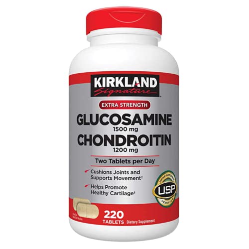 ADEMA Kirkland-Signature Extra Strength Glucosamine 1500 Mg,Chondroitin sulfate 1200 Mg,220 Tablets,Helps Lubricate and Cushion Joints(Pack of 1)