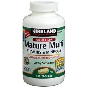Kirkland Signature Mature Multi Vitamins & Minerals with Lycopene and Lutein 400 Tablets - Compare to Centrum Silver (Original Version)