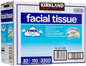 kirkland signature facial tissue, lodge pack – 110 ct – 30 pk